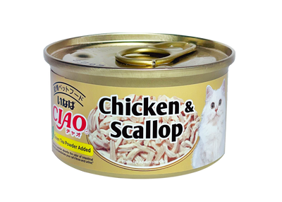Ciao White Meat Chicken & Scallop In Jelly Canned Cat Food 75g