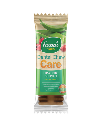 3 FOR RM10.50 :Happi Skippi (Doggy) Care Rosehip & Okra Hip & Joint Support Grain-Free Dental Dog Chew 25g