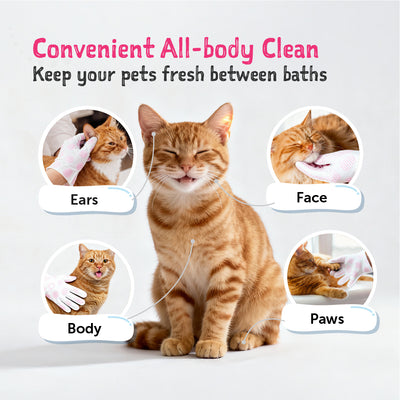 Loveabowl Clean-A-Cat Stress-Free Pet Glove 10pcs