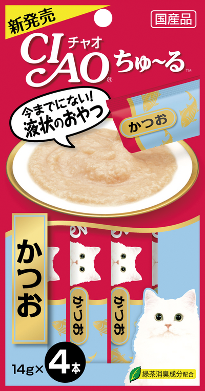 Ciao ChuRu Katsuo Tuna Liquid Cat Treat 4pcs x 14g