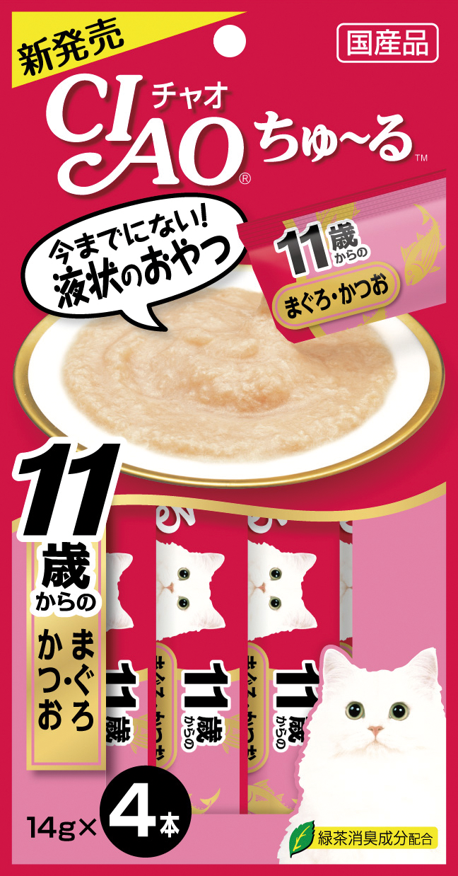 Ciao ChuRu Skipjack Tuna With Collagen Liquid Cat Treat 4pcs x 14g