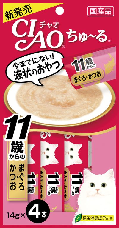 Ciao ChuRu Skipjack Tuna With Collagen Liquid Cat Treat 4pcs x 14g