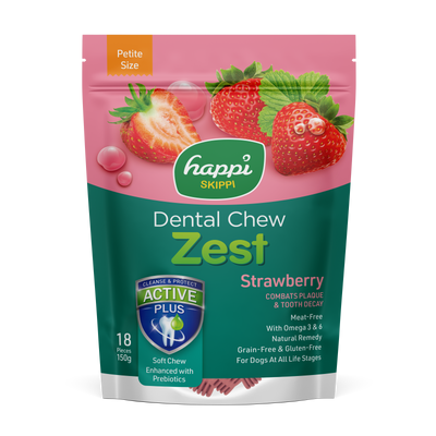 Happi Skippi (Doggy) Zest Petite Strawberry Dental Dog Chew 150g
