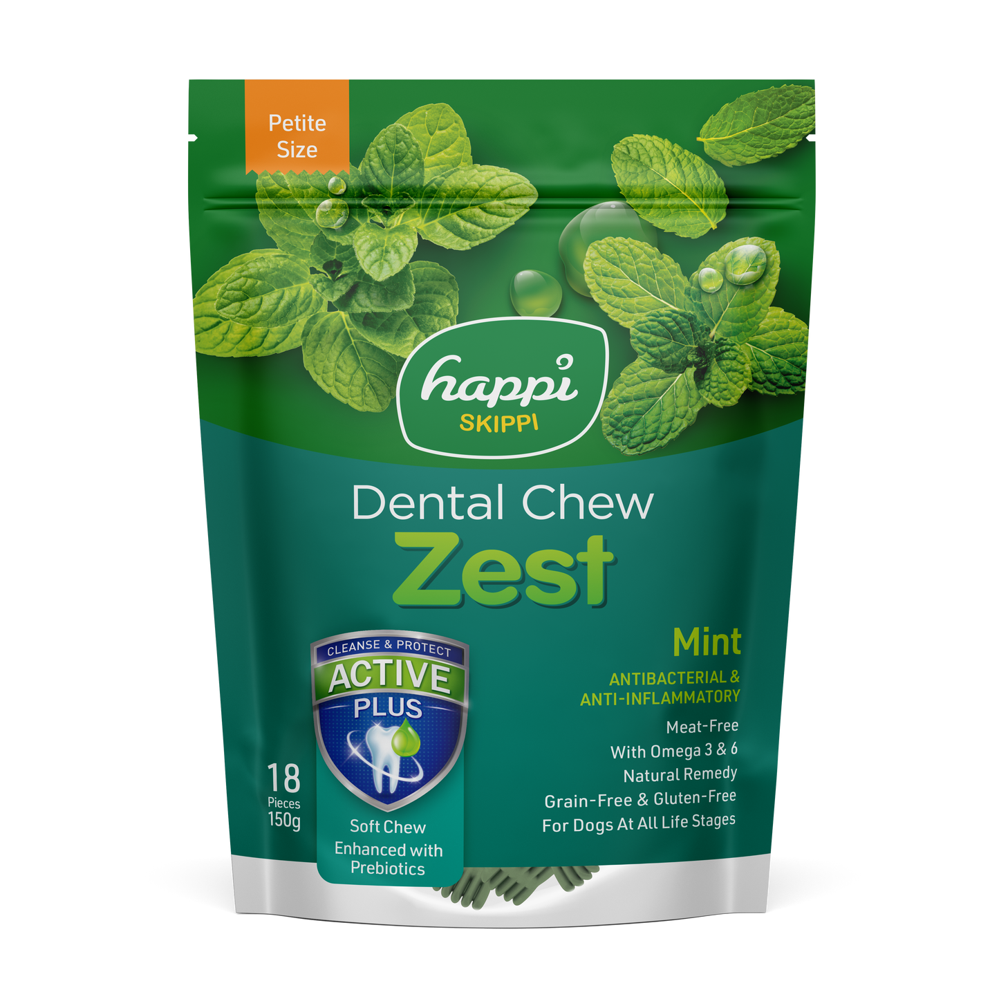 Happi Skippi (Doggy) Zest Petite Mint Dental Dog Chew 150g