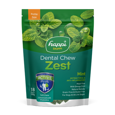 Happi Skippi (Doggy) Zest Petite Mint Dental Dog Chew 150g