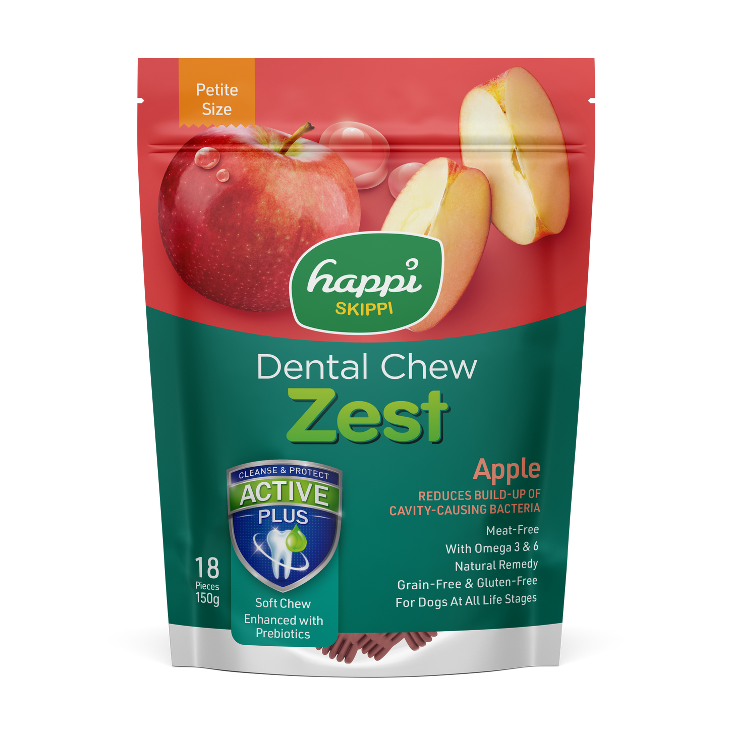 Happi Skippi (Doggy) Zest Petite Apple Dental Dog Chew 150g