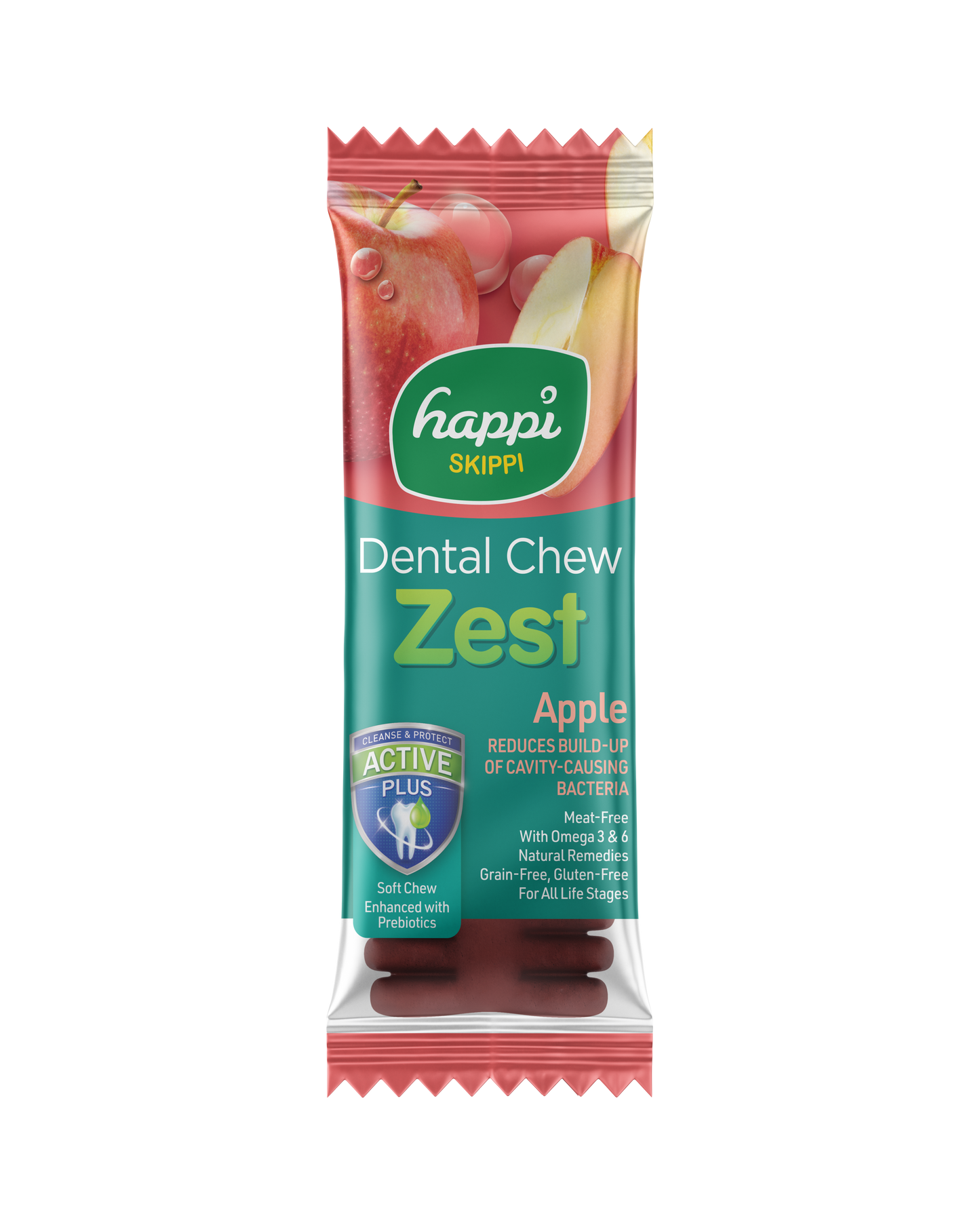 3 FOR RM10.50 :Happi Skippi (Doggy) Zest Apple 4 Inch Dental Dog Chew 25g