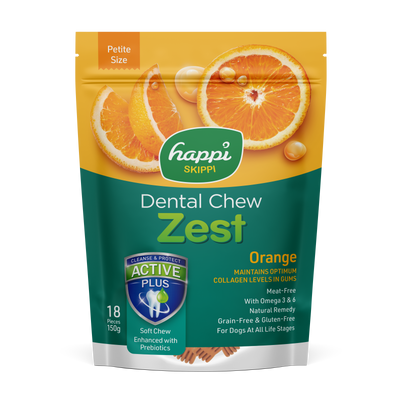 Happi Skippi (Doggy) Zest Petite Orange Dental Dog Chew 150g