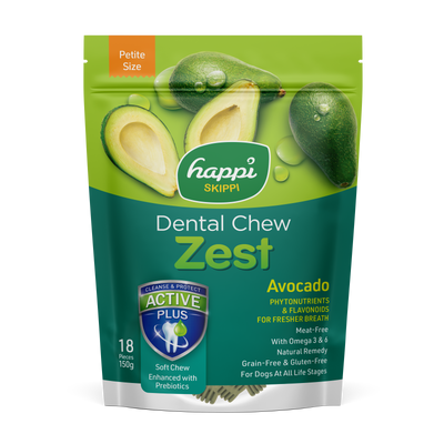 Happi Skippi (Doggy) Zest Petite Avocado Dental Dog Chew 150g