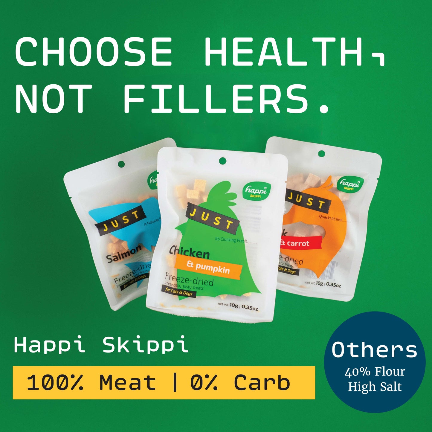 Happi Skippi Just Freeze-Dried Treats For Cats & Dogs 10g