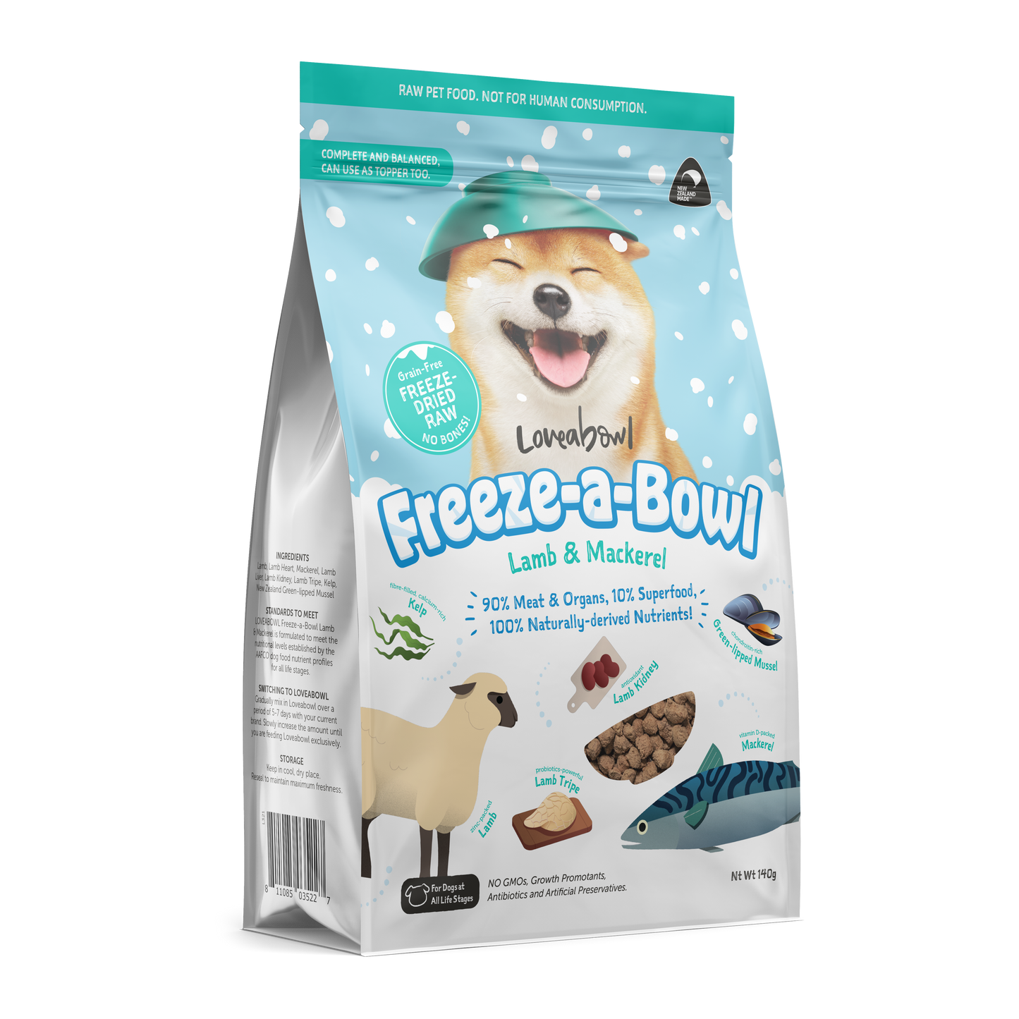 Loveabowl Freeze-A-Bowl Lamb & Mackerel Grain Free Dog Freeze Dried
