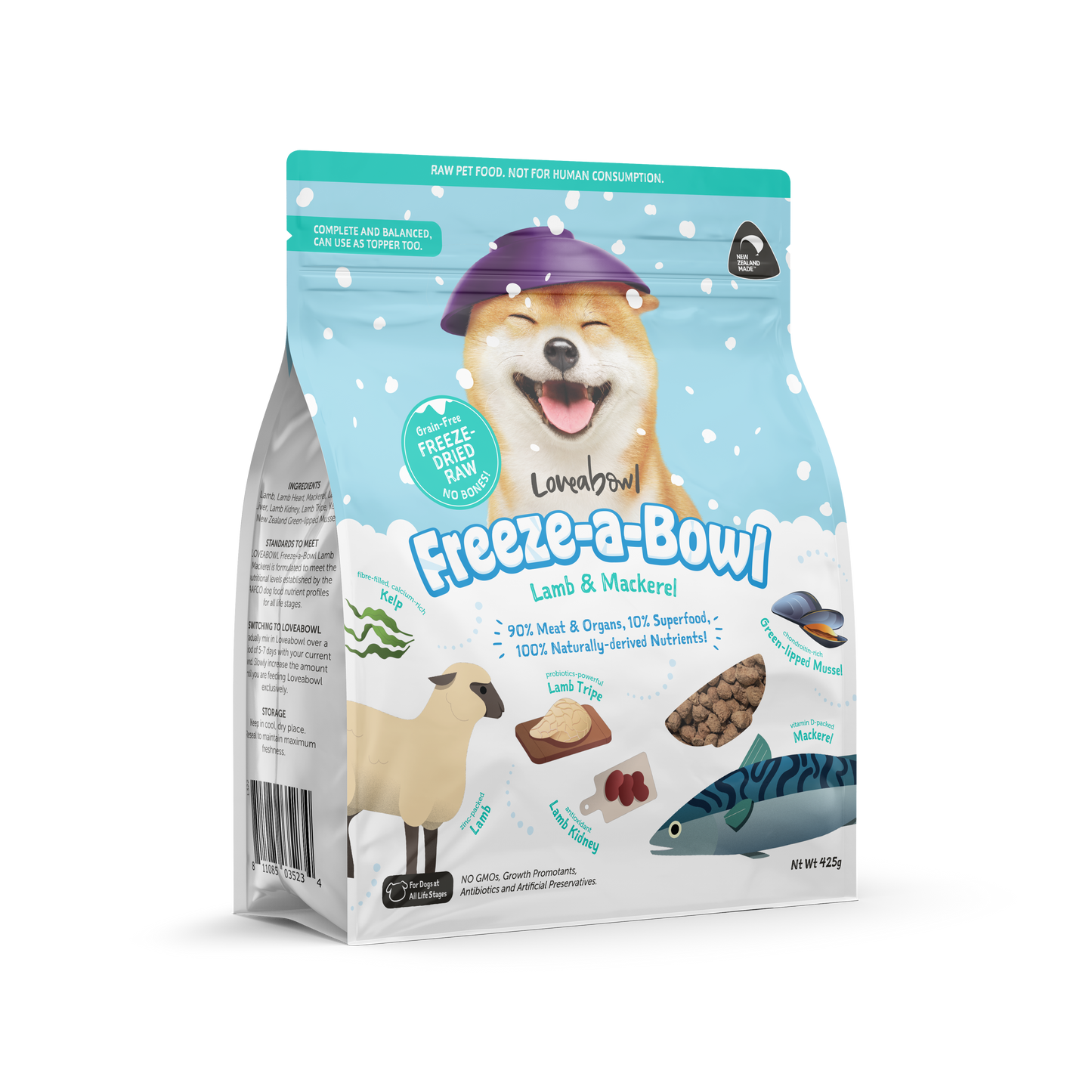 Loveabowl Freeze-A-Bowl Lamb & Mackerel Grain Free Dog Freeze Dried