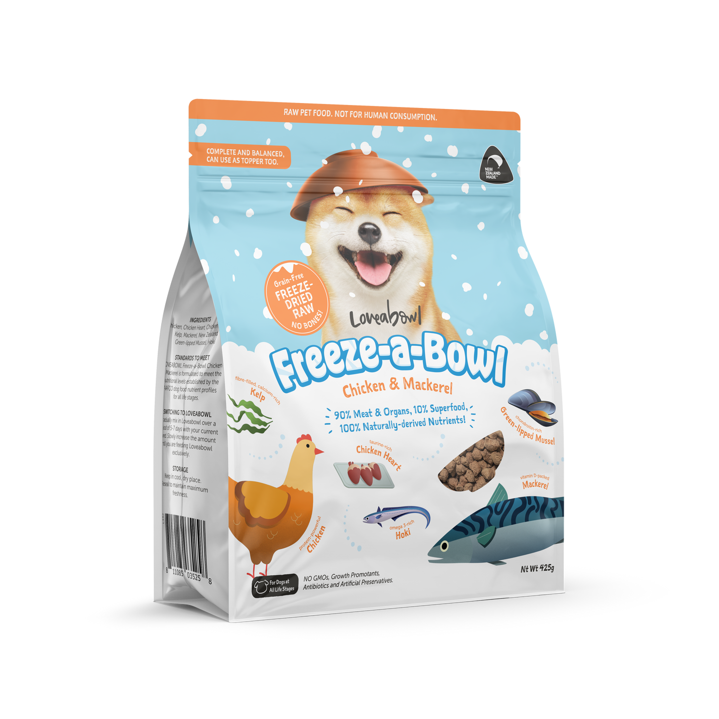 Loveabowl Freeze-A-Bowl Chicken & Mackerel Grain Free Dog Freeze Dried