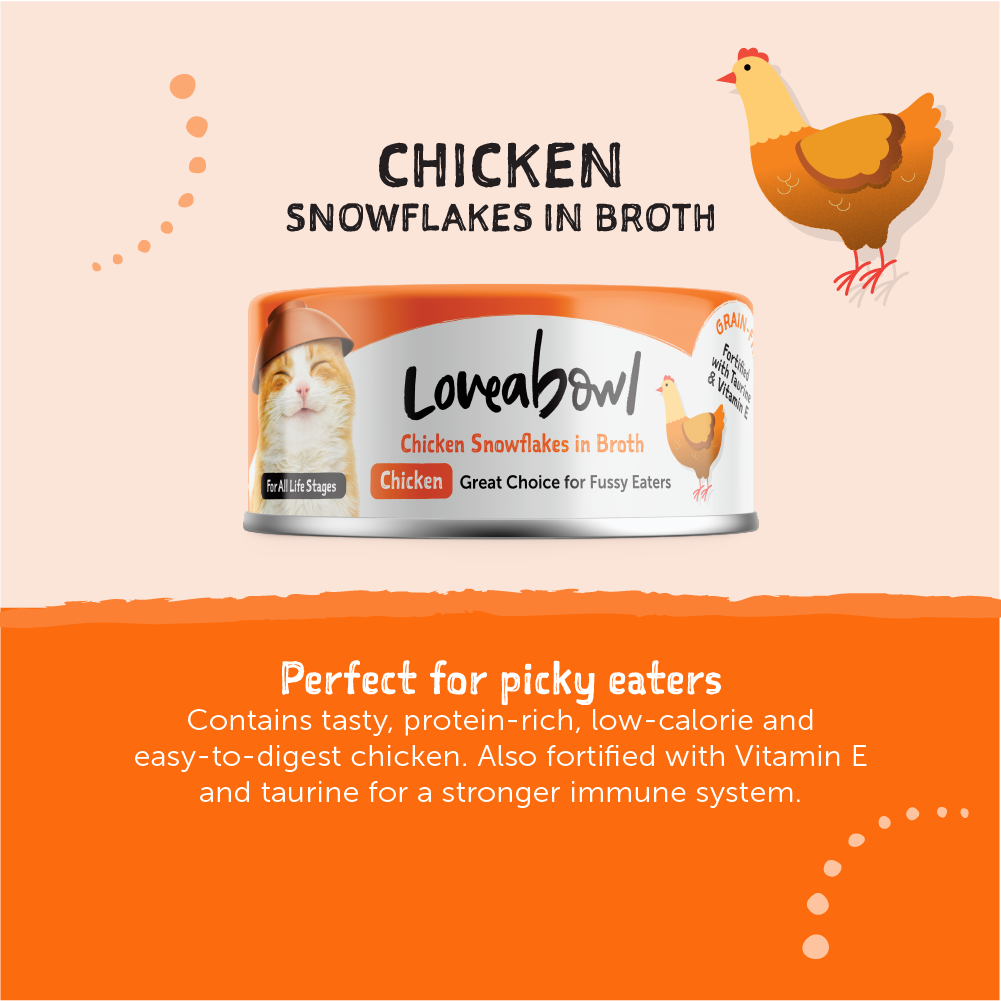 Loveabowl Chicken Snowflakes In Broth Cat Canned Food 70g