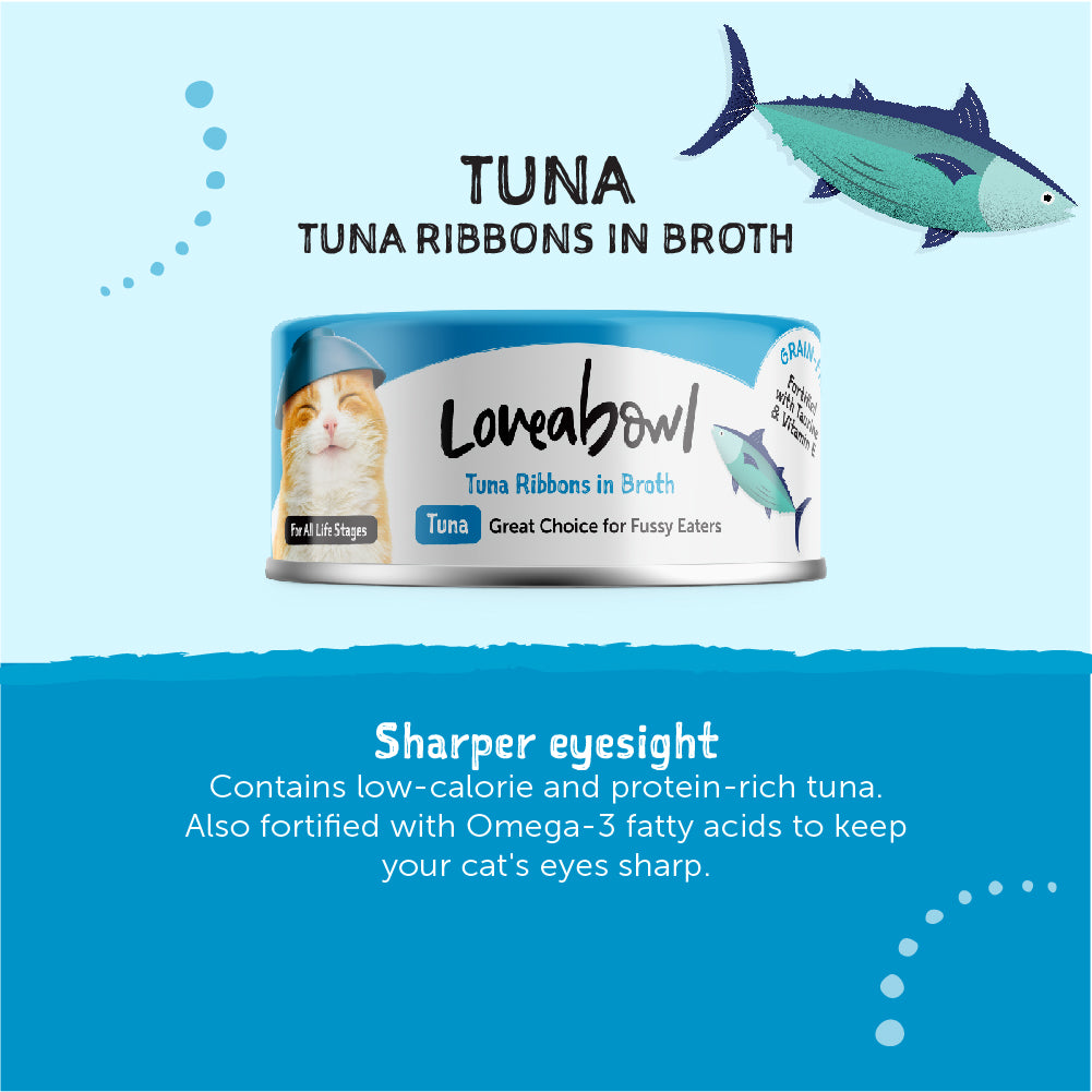 Loveabowl Tuna Ribbons in broth Cat Canned Food 70g