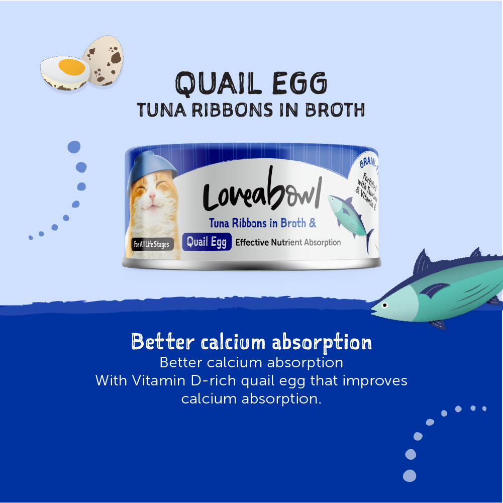 Loveabowl Tuna Ribbons in broth with Quail Egg Cat Canned Food 70g
