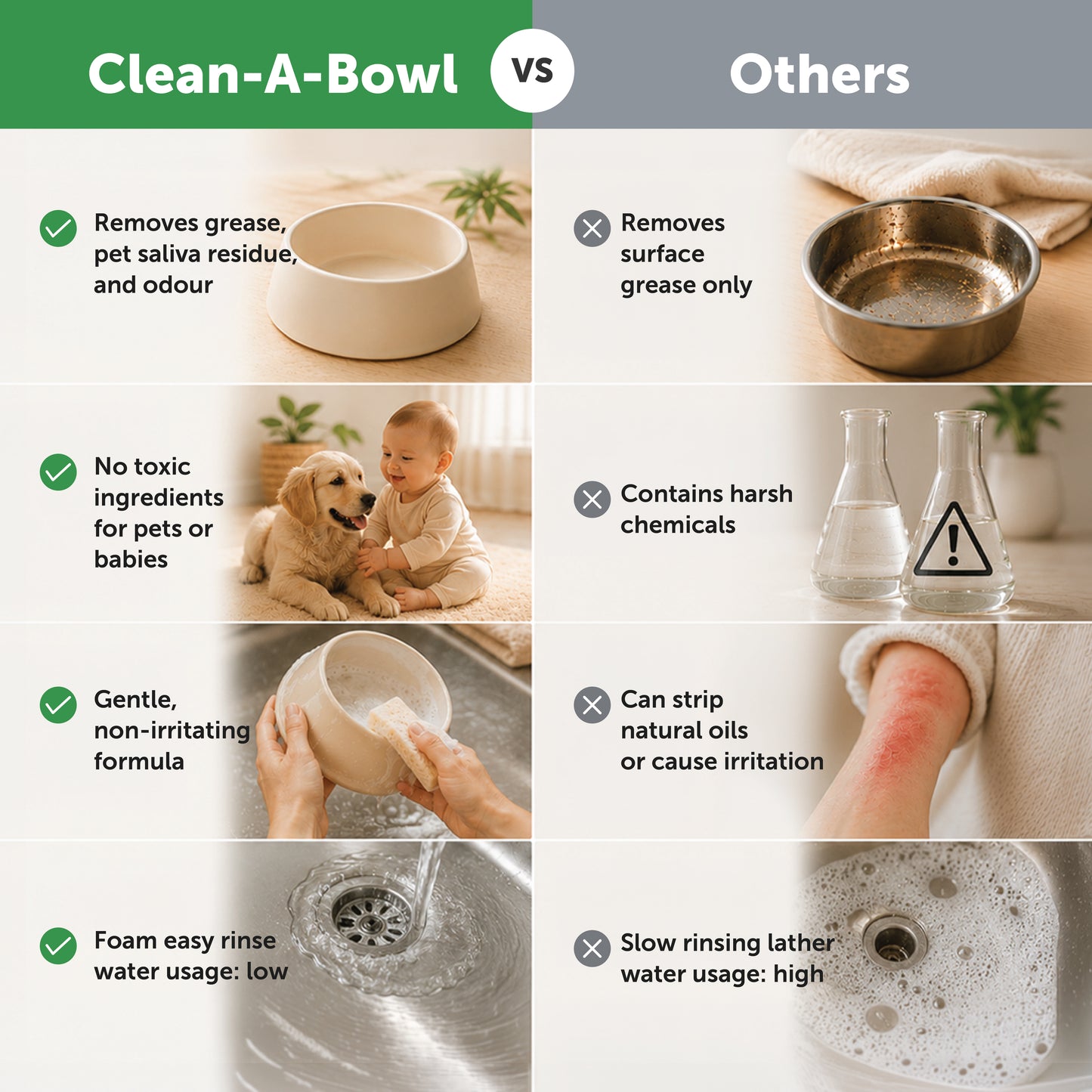 Loveabowl Clean-A-Bowl Removes 99.99% Of Food Stains 500ml, Saliva Residue & Odour While Remaining Gentle For Pets, Babies & The Whole Family.