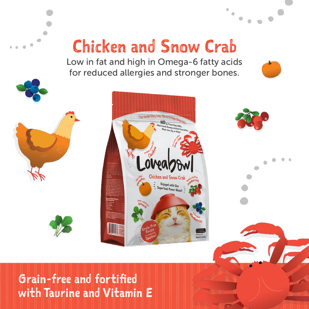 Loveabowl Chicken & Snow Crab Grain Free Cat Dry Food