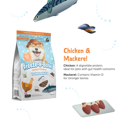 Loveabowl Freeze-A-Bowl Chicken & Mackerel Grain Free Dog Freeze Dried