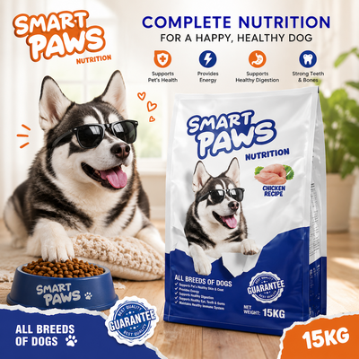 Smart Paws Dog Food 15KG Lamb & Fish Recipe | Complete & Balanced Nutrition | High Protein Dry Dog Food | All Breeds & All Life Stages