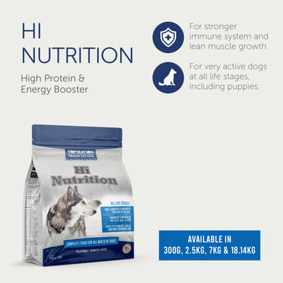 Top Ration Hi Nutrition Dog Dry Food 300g Trial Pack