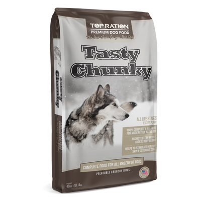 Top Ration Premium Dog Food Tasty Chunky Dog Dry Food 18.1kg