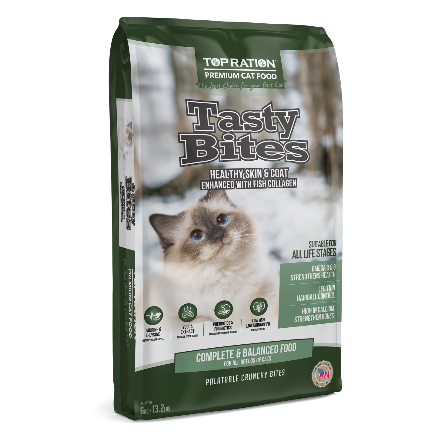 Top Ration Premium Cat Dry Food Tasty Bites 6kg High Quality Cat Food